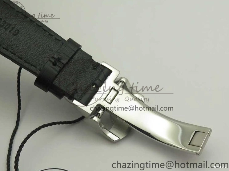 MIROTIME 0426 Upgraded Portuguese Flying Tourbillon SS White Dial 2 Sub Dials on Black Leather Strap 7161